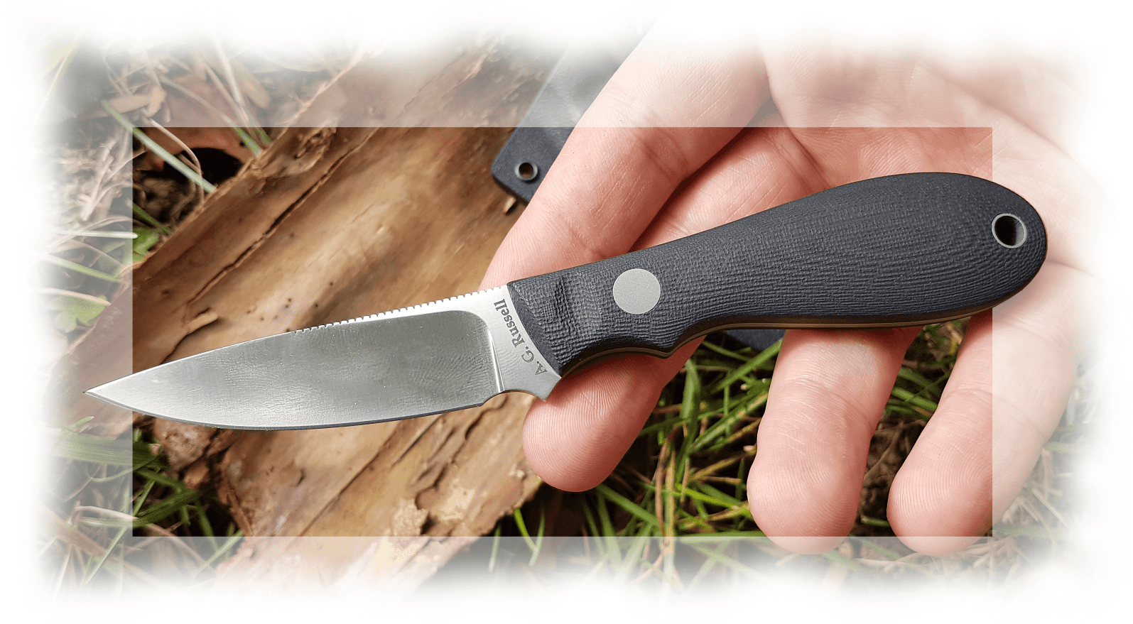 Black Widow Caping knife for detail work, hunting, skinning, and EDC. Horizontal sheath